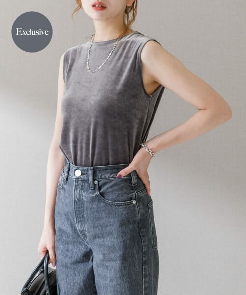 ＊＊URBAN RESEARCH ROSSO / アーバンリサーチ ロッソ Tシャツ | 『別注』GREYCHORD×ROSSO　ROAベロアノースリーブ（STEEL GREY）