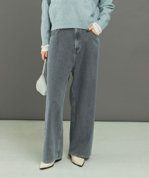 ＊＊URBAN RESEARCH ROSSO / アーバンリサーチ ロッソ デニムパンツ | CHIGNON　シンチバックデニムワイドパンツ（NAVY）