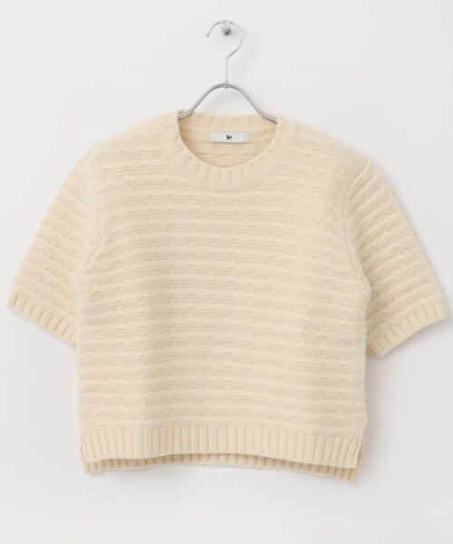 ＊＊URBAN RESEARCH ROSSO / アーバンリサーチ ロッソ ニット・セーター | le　TEXTURED KNIT SHORT-SLEEVE（BUTTERCRM）