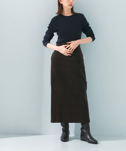 ＊＊URBAN RESEARCH ROSSO / アーバンリサーチ ロッソ スカート | le　CORDUROY H-LINE SKIRT（BROWN）