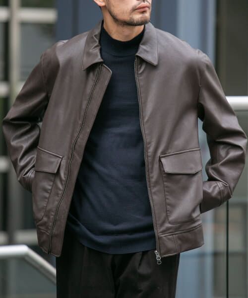 ＊＊URBAN RESEARCH ROSSO / アーバンリサーチ ロッソ ブルゾン | 『XLサイズあり』Fake Fabricブルゾン（D.BROWN）