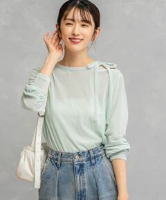 シアーベロアスリットデザインカットソー