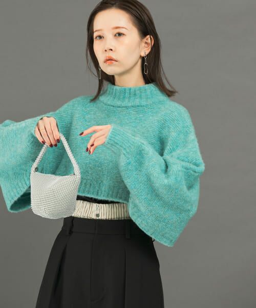＊＊URBAN RESEARCH ROSSO / アーバンリサーチ ロッソ ニット・セーター | クロップドマルチウェイニット（aqua）