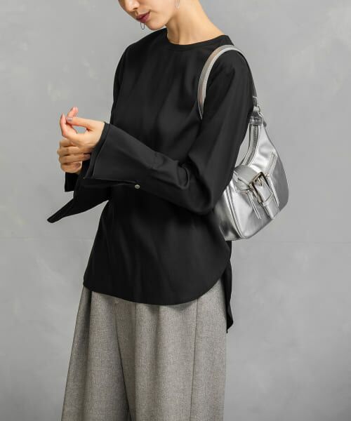 ＊＊URBAN RESEARCH ROSSO / アーバンリサーチ ロッソ シャツ・ブラウス | バックリボンダブルカフスブラウス（black）