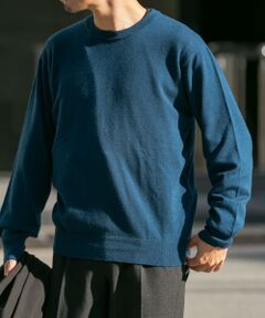 ウォッシャブルストレッチクルーネックニット