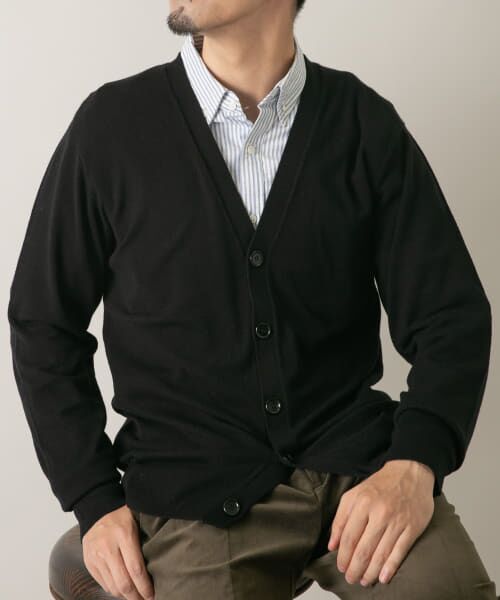 ＊＊URBAN RESEARCH ROSSO / アーバンリサーチ ロッソ カーディガン・ボレロ | 『WEB限定』ウォッシャブルストレッチVネックニットカーディガン（BLACK）