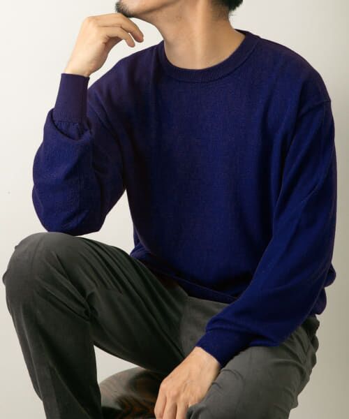 ＊＊URBAN RESEARCH ROSSO / アーバンリサーチ ロッソ ニット・セーター | 『一部WEB限定カラー』綿カシミヤクルーネックニット（BLUE）