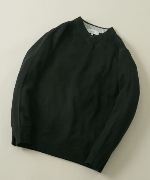 ＊＊URBAN RESEARCH ROSSO / アーバンリサーチ ロッソ ニット・セーター | 『XLサイズあり』ハミルトンラムズウールVネックニット（BLACK）
