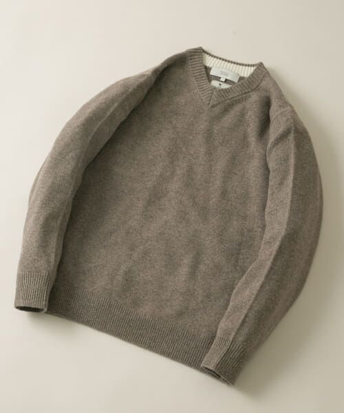 ＊＊URBAN RESEARCH ROSSO / アーバンリサーチ ロッソ ニット・セーター | 『XLサイズあり』ハミルトンラムズウールVネックニット（GREIGE）