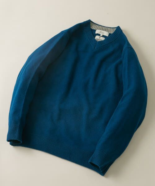 ＊＊URBAN RESEARCH ROSSO / アーバンリサーチ ロッソ ニット・セーター | 『XLサイズあり』ハミルトンラムズウールVネックニット（BLUE）