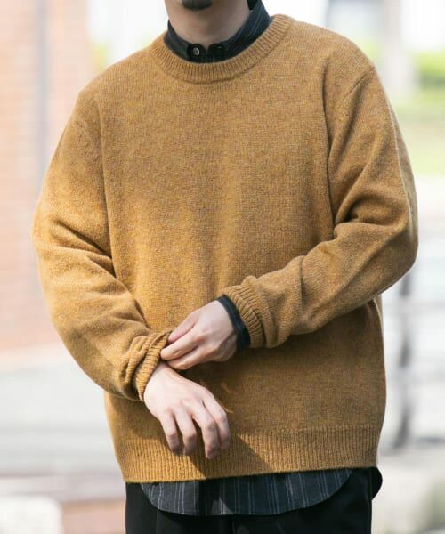 ＊＊URBAN RESEARCH ROSSO / アーバンリサーチ ロッソ ニット・セーター | 『XLサイズあり』シェットランドウールクルーネックニット（MASTARD）