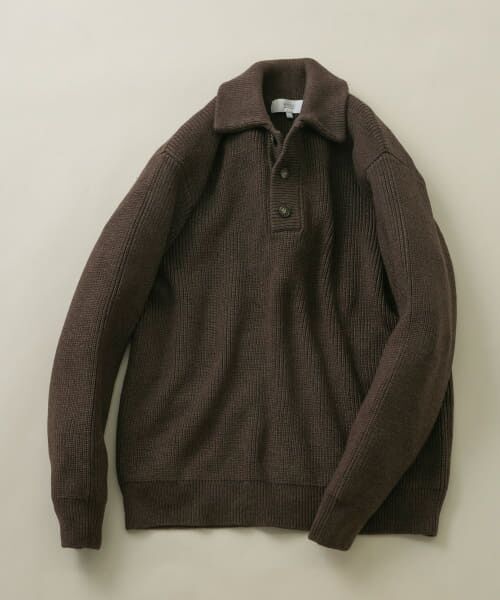 ＊＊URBAN RESEARCH ROSSO / アーバンリサーチ ロッソ ニット・セーター | 『XLサイズあり』メリノウールリラックスポロニット（D.BROWN）