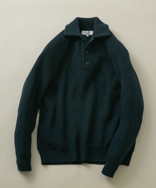 ＊＊URBAN RESEARCH ROSSO / アーバンリサーチ ロッソ ニット・セーター | 『XLサイズあり』メリノウールリラックスポロニット（D.NAVY）