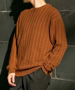 『XLサイズあり』メリノウール変形ワッフルニット