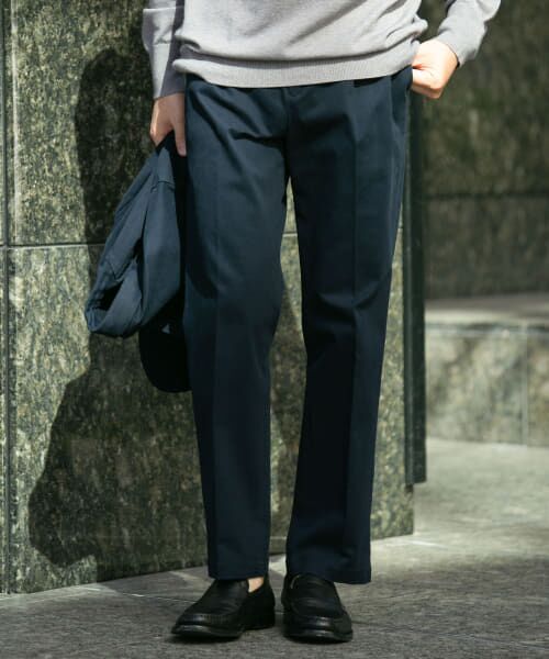 ＊＊URBAN RESEARCH ROSSO / アーバンリサーチ ロッソ その他パンツ | 『セットアップ対応』『XLサイズあり』ピーチツイルストレッチスラックス（NAVY）