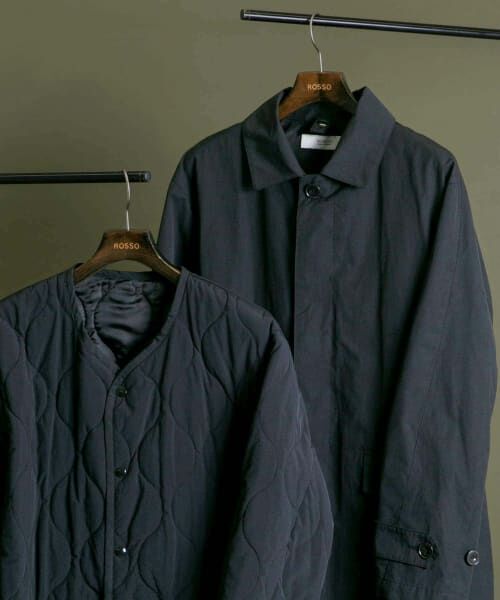 ＊＊URBAN RESEARCH ROSSO / アーバンリサーチ ロッソ ステンカラーコート | 『撥水』『XLサイズあり』3WAY ステンカラーハーフコートライナーセット（BLACK）