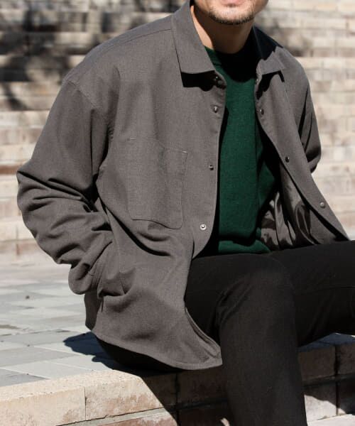 ＊＊URBAN RESEARCH ROSSO / アーバンリサーチ ロッソ ブルゾン | 『WEB限定』ウールライクCPOシャツブルゾン（CHARCOAL）
