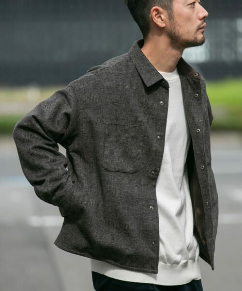 ＊＊URBAN RESEARCH ROSSO / アーバンリサーチ ロッソ ブルゾン | 『WEB限定』ウールライクCPOシャツブルゾン（BROWN）