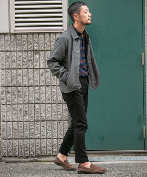 URBAN RESEARCH ROSSO ノーカラーツイードショートブルゾン 紺 URBAN RESEARCH ROSSO ノーカラーツイードショートブルゾン 紺