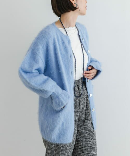 ✨美品✨RRL 一つ星タグ カーディガン ローゲージ 170cm～ML位 青 シェニールケーブルニットロングカーディガン｜WOMEN｜250HAG70