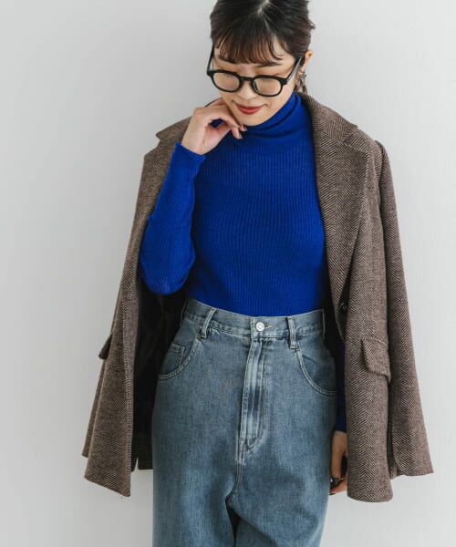 ＊＊URBAN RESEARCH ROSSO / アーバンリサーチ ロッソ ニット・セーター | F by ROSSO　ウォッシャブルシアーリブタートルニット（BLUE）