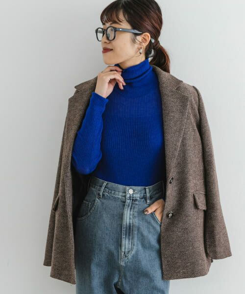 【着用3回】アーバンリサーチロッソ　カシミヤ100% タートルニット　グレージュ 着用3回】アーバンリサーチロッソ カシミヤ100% タートルニット