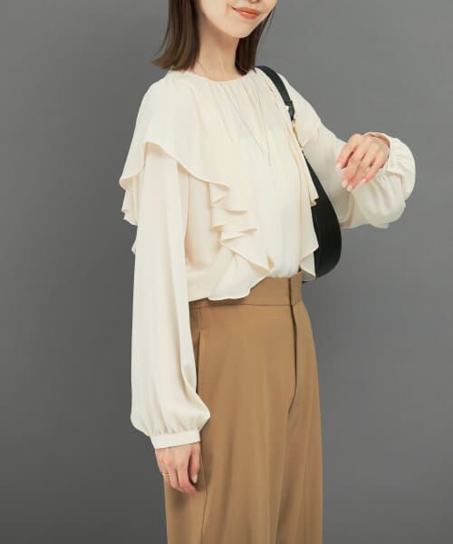 ＊＊URBAN RESEARCH ROSSO / アーバンリサーチ ロッソ シャツ・ブラウス | フリルラッフルブラウス（ivory）