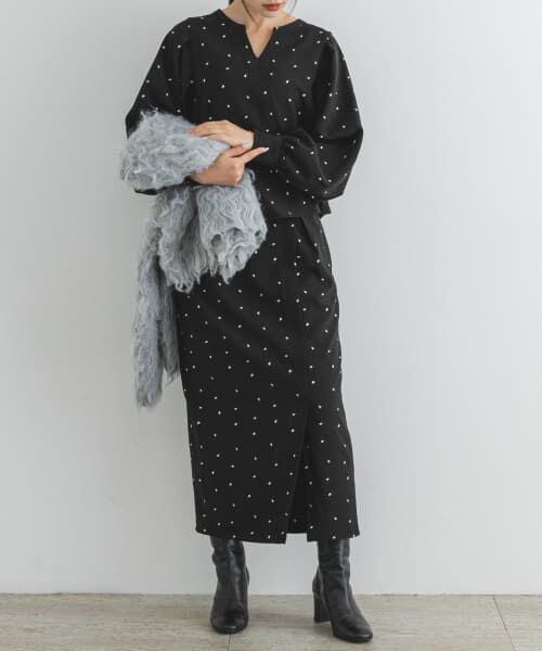 ＊＊URBAN RESEARCH ROSSO / アーバンリサーチ ロッソ スカート | F by ROSSO　ハート刺繍コクーンスカート（BLACK）