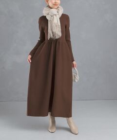 フォルムシルエットVネックリブワンピース