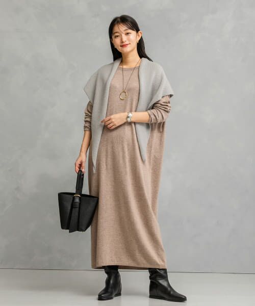 URBAN RESEARCH アーバンリサーチ ニットワンピース 冬物 ブラウン セール】 小谷実由×URBAN RESEARCH ロングワンピース