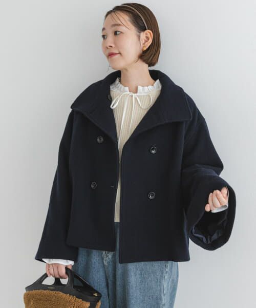 新品CEaRET FROM araara⭐︎ショートブルゾンコート⭐︎ネイビー セール】 F by ROSSO モッサダブルショートコート （その他