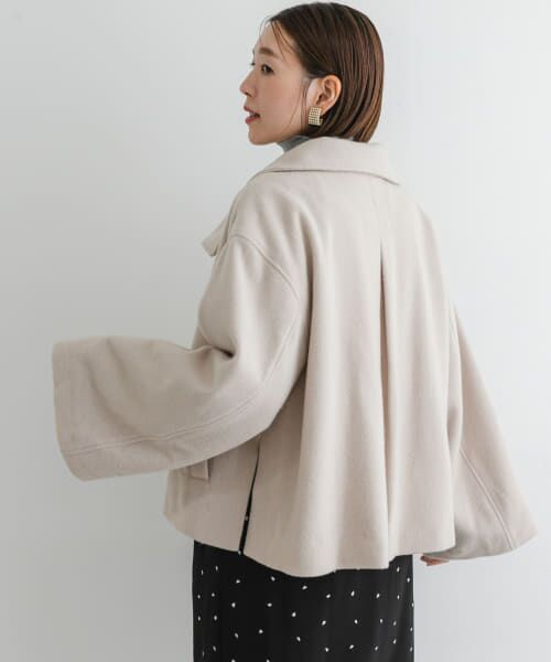 美品✨レリアン ロロピアーナ ショートコート ダブル アンゴラ混 大きいサイズ TALLサイズ〕アンゴラウール Aラインショートコート（76-15WE03