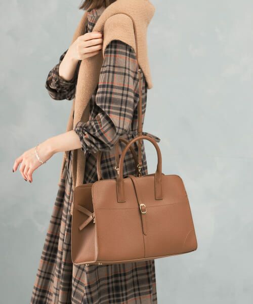 セール】 『再入荷』ベルト付ステッチトートバッグ
