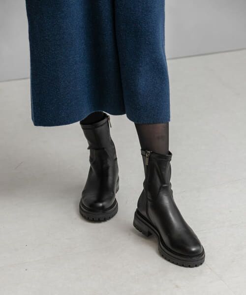 ＊＊URBAN RESEARCH ROSSO / アーバンリサーチ ロッソ ブーツ（ショート丈） | Mollini　ストレッチショートブーツ（BLACK）