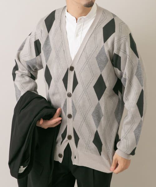 ＊＊URBAN RESEARCH ROSSO / アーバンリサーチ ロッソ カーディガン・ボレロ | 『WEB限定』アーガイルニットカーディガン（GREIGE）