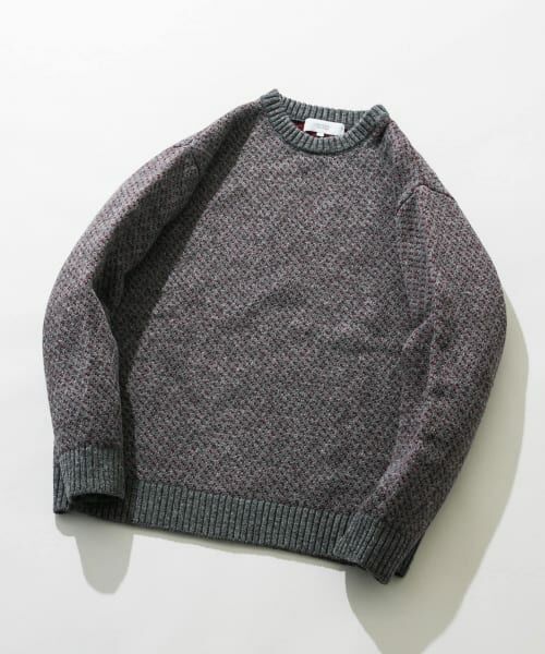 ＊＊URBAN RESEARCH ROSSO / アーバンリサーチ ロッソ ニット・セーター | 『XLサイズあり』バーズアイ柄クルーネックニット（GRAY）