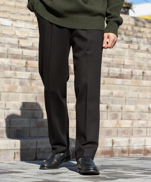 ＊＊URBAN RESEARCH ROSSO / アーバンリサーチ ロッソ その他パンツ | 『セットアップ対応』『XLサイズあり』ストレッチダンボールスラックス（BLACK）