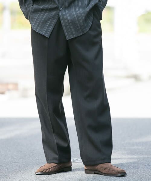 ＊＊URBAN RESEARCH ROSSO / アーバンリサーチ ロッソ その他パンツ | 『WEB限定』ヘリンボーンワイドイージースラックス（BLACK）