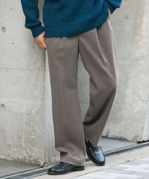 ＊＊URBAN RESEARCH ROSSO / アーバンリサーチ ロッソ その他パンツ | 『WEB限定』ヘリンボーンワイドイージースラックス（GREIGE）