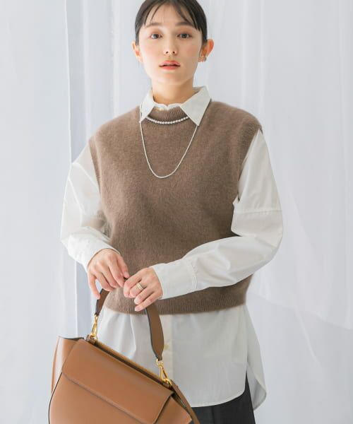 ＊＊URBAN RESEARCH ROSSO / アーバンリサーチ ロッソ ベスト | エアリーニットベスト（CAMEL）