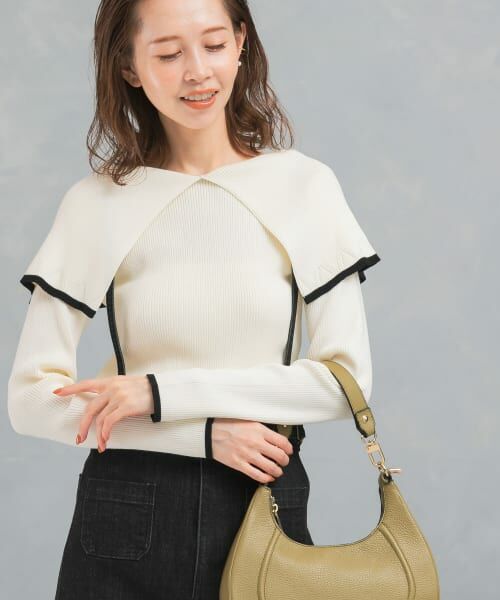 ＊＊URBAN RESEARCH ROSSO / アーバンリサーチ ロッソ ニット・セーター | 2wayネックバイカラーケープニット（OFF）