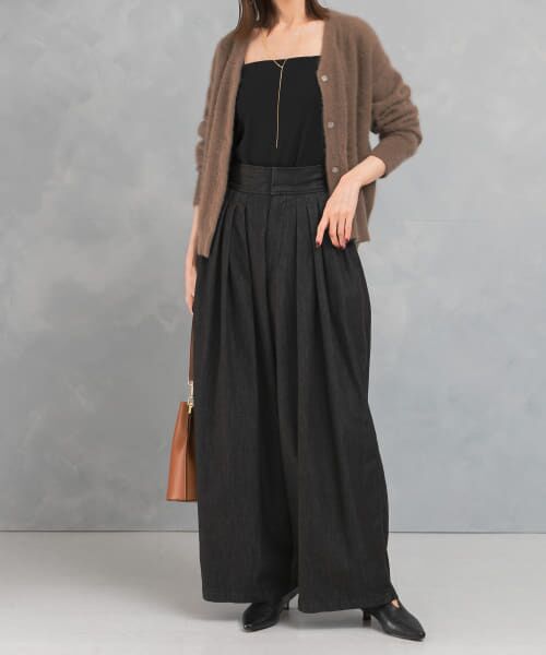 ＊＊URBAN RESEARCH ROSSO / アーバンリサーチ ロッソ デニムパンツ | ランダムタックデニムパンツ（black）