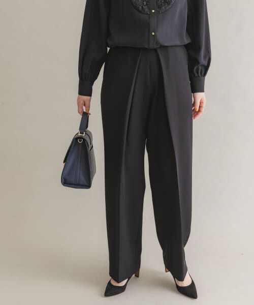 ＊＊URBAN RESEARCH ROSSO / アーバンリサーチ ロッソ その他パンツ | F by ROSSO　ダブルクロスデザインタックパンツ（BLACK）