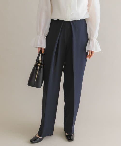 ＊＊URBAN RESEARCH ROSSO / アーバンリサーチ ロッソ その他パンツ | F by ROSSO　ダブルクロスデザインタックパンツ（NAVY）