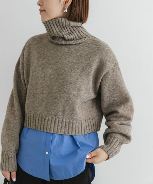 JURGEN LEHL マルチカラー タートルワンピース　　美品♡ JURGEN LEHL ヨーガンレール チャコール系 タートル ワンピース