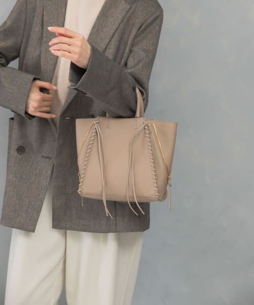 ＊＊URBAN RESEARCH ROSSO / アーバンリサーチ ロッソ ショルダーバッグ | サイドジップミニトート（GREIGE）