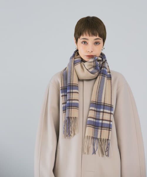 ＊＊URBAN RESEARCH ROSSO / アーバンリサーチ ロッソ マフラー・ショール・スヌード・ストール | カシミヤチェックマフラー（BEIGE）