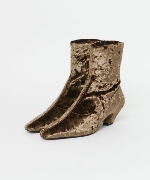 セール】 LE VERNIS Velor stretch boots （ブーツ（ショート丈
