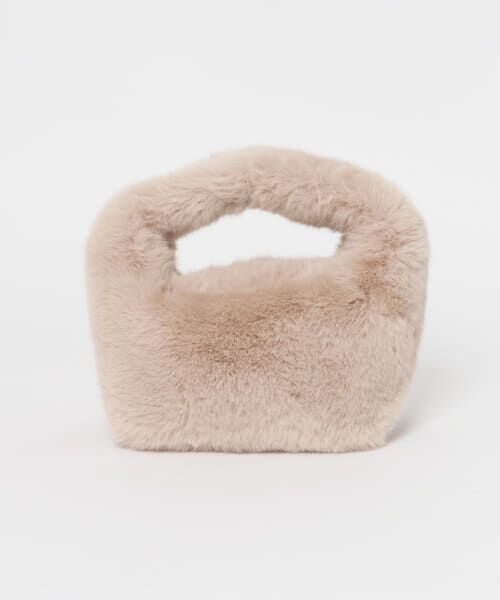 ＊＊URBAN RESEARCH ROSSO / アーバンリサーチ ロッソ ハンドバッグ | LE VERNIS　Fake fur micro bag（ライトベージュ）