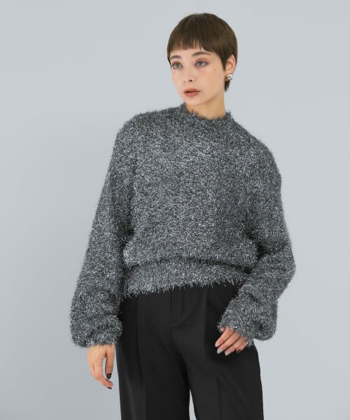 ＊＊URBAN RESEARCH ROSSO / アーバンリサーチ ロッソ ニット・セーター | ELENDEEK　FILM LAME KNIT（BLK）